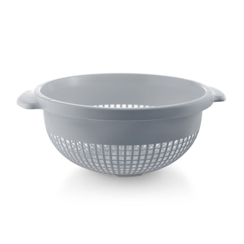 YBM HOME Deep Plastic Strainer Colander with Handle â€“ Made of Food Safe BPA-Free Plastic - Durable and Dishwasher Safe - Use for Pasta, Noodles, Spaghetti, Vegetables and More (1, Gray) - Image 1